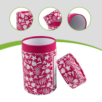 Boîte cylindrique cosmétique écologique personnalisée avec matériaux recyclés, doublure en éponge gaufrée et emballage en carton