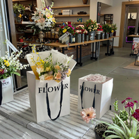 Sac Cadeau de Luxe en Gros, Carré, en Papier Blanc pour Bouquets de Fleurs