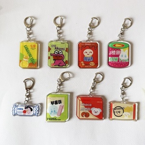 Porte-clés en plastique transparent personnalisés Felton avec pampilles imprimées, breloques mignonnes en acrylique transparent à motif de dessin animé - Product Image 3