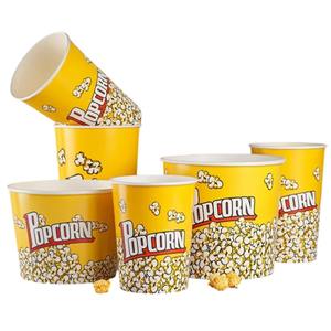 Seau à Boissons Réutilisable en Plastique avec Couvercle, Seau à Popcorn et Gobelets en Carton, Assiettes et Bols en Carton – Prix de Gros - Product Image 2