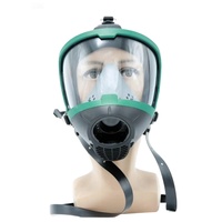 Masque SCBA pour pompier, masque facial complet en silicone robuste, pince-nez réglable, membrane vocale pour la respiration en cas d'incendie