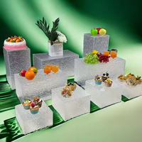 Présentoir de table en acrylique à ondulation d'eau pour décorations de mariage pour desserts et gâteaux Présentoir de nourriture pour hôtels et restaurants