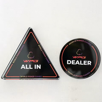 Bouton de croupier de poker en verre transparent et noir, rond et triangulaire, avec logo personnalisé pour accessoires de casino – Vente en gros