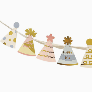 Guirnalda de Papel con Forma de Sombrero de Fiesta de Cumpleaños DAMAI, Decoración Colgante de Pared Colorida con Lámina Dorada para Celebración de Bebés - Product Image 5