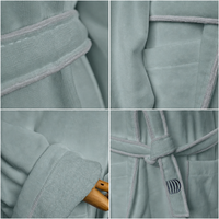 Robe unisexe avec capuche en coton tricoté double face bleu, confortable et douce pour les vacances et le quotidien, pour toutes les saisons