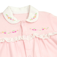 Combinaison personnalisée pour nouveaux-nés à manches longues à volant Barboteuse pour bébés filles en coton Vente en gros