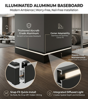 Plinthe murale de 150 mm avec profil LED, plinthe en aluminium, plinthe murale, plinthe de base, plinthe pour cloisons sèches en aluminium