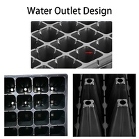 Plateau de semis en plastique noir à 32 cellules et 21 trous, épaisseur 1,0-1,8 mm, 540x280 mm, en PS thermoformé, pour la croissance des semis