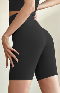 Pantaloncini da Yoga Sportivi Modellanti e Snellenti, Leggeri, Elastici, a Vita Alta, Monocolore, per Ciclismo e Fitness Femminile - Product Image 2