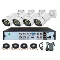 Kit analogique AHD 4 canaux CCTV avec enregistreur DVR, caméras 5MP, interphone vocal, vision nocturne