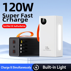 สถานีไฟฟ้าพกพา 120W ชาร์จเร็ว พร้อมสายชาร์จในตัว หน้าจอดิจิตอล พอร์ต USB สี่พอร์ต ช่องเสียบ Type C - Product Image 4