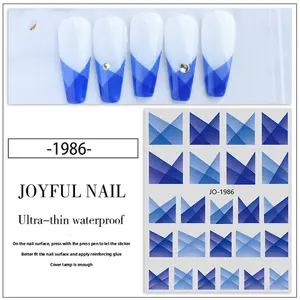 Adesivi per Nail Art 3D semitrasparente per onda acqua Design Transfer decalcomanie manicure Nail Art Transfer Sticker