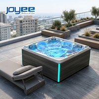 JOYEE Jacuzzi extérieur personnalisé pour 5 personnes, bain à remous moderne en acrylique avec Balboa, certifié CE, oreiller en EVA pour jardin et terrasse