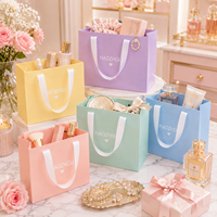 Sac en papier écologique personnalisé avec logo, sac cadeau en carton blanc avec poignée en ruban pour cosmétiques, bijoux, boutique
