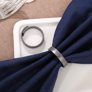 Wholesale <b>Matt</b> Black Round Zinc Alloy Wedding <b>Table</b> Napkin Ring Metal Party Gold Round Napkin Holder For <b>Table</b> Decoration - Product Image 4
