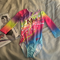 Nouveau justaucorps de gymnastique rythmique imprimé à manches longues en Spandex et Nylon pour la danse de compétition adulte