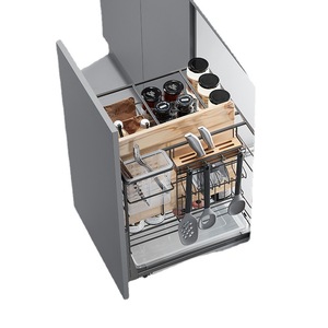 Cesta extraíble para condimentos Unihopper Kitchen Cabinet Nano, de hierro cromado con mecanismo de amortiguación, estilo moderno minimalista. - Product Image 2