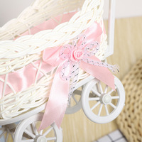 Panier tressé décoratif en plastique, style pastoral campagnard, pour bonbons, fleurs, artisanat de mariage, accessoire de décoration, Chine