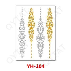 Tatuaje Temporal Metálico Dorado y Plateado, Impermeable, para el Cuerpo, Joyería Sexy, para Pecho, Brazo, Manos y Piernas - Product Image 4