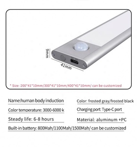Lampe led sans fil à Induction avec détecteur de mouvement, Rechargeable, éclairage sous-meuble, idéale pour un placard d'intérieur - Product Image 3