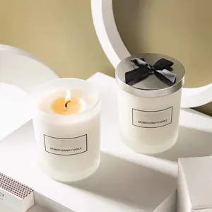 Best Selling Oem Home Scented Candles Luxury Glass Candle Jars Soy Wax Glass Jar Scented Candles With Lid
