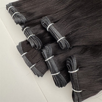 22 pouces noir Remy pour Genius trame Extensions de cheveux 100% cheveux humains Super Double extrémités dessinées Machine Double trame Extensions de cheveux