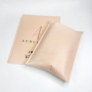 Sobre de correo acolchado con burbujas de <span class=keywords><strong>precio</strong></span> al por mayor, <span class=keywords><strong>precio</strong></span> competitivo, logotipo impreso personalizado, correo de burbujas beige para embalaje de cosméticos - Product Image 5