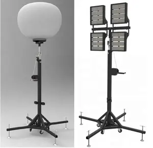 500W - 1000W LED Balloon light tower Tripod portable mobile tower light with 4M / 9M telescopic mast tower lighting