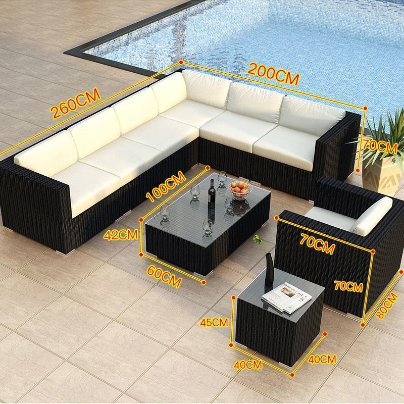 [Salida de fábrica] Mesa de té para 7 personas, mesa esquinera [acero al carbono]
