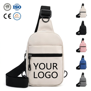 Bolso Bandolera de Nylon con Logotipo Personalizado, Estilo Vintage, para Verano, Bolso de Hombro Casual, Cuadrado, Unisex, Deportivo, con Botones, para Hombre - Product Image 1