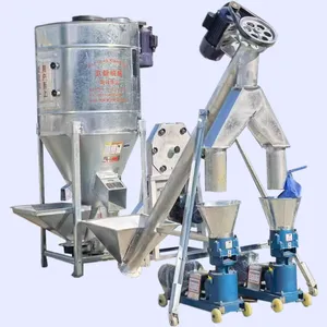 Feed Grinder And Mixer Dryer Packing Pelletizer Granulator Production Line Electric Engine Animal Feed Pellet Machine Home Use