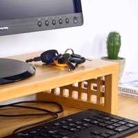 Organisateur de bureau pour ordinateur, support de moniteur en bambou, support de moniteur pour PC, 55x21x11CM, peinture NC