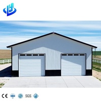 Kit de Bâtiment Commercial Préfabriqué en Acier : Garage, Atelier, Entrepôt à Structure Métallique Rouge avec Toit en Panneaux PBR et Panneaux R