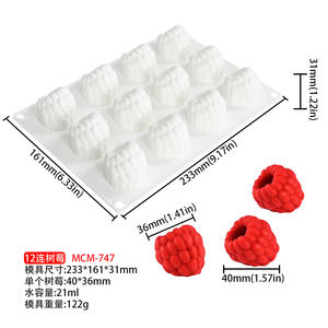 Cetakan Silikon 15 Lubang untuk Kue, Es Krim, Mousse Bentuk Mangga, Stroberi, Lemon, Raspberry, Pisang Mini 3D, Cetakan Silikon Buah Asli - Product Image 3