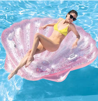 Matelas flottant gonflable personnalisé en forme de coquille pour piscine, transat de plage pour fêtes aquatiques estivales en extérieur