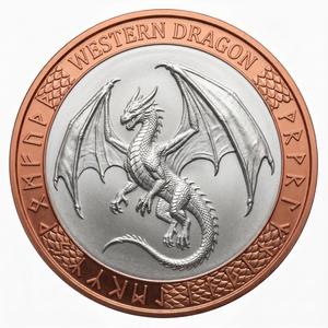 Moneda de Dragón Occidental de Cobre de Doble Tono para Decoración Sobrenatural, Regalo, Colección Numismática - Product Image 1