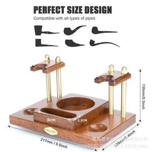 Soporte de madera para pipas Scottie con caja de almacenamiento para tabaco, organizador de escritorio para pipas de fumar, regalo. - Product Image 2