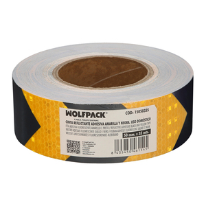 Nastro adesivo riflettente giallo/nero 50 mm x 33 metri. Per uso domestico. - Product Image 2