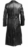 Manteau long en cuir PU noir de style allemand pour homme, uniforme classique