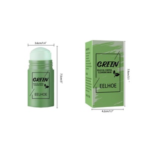 Máscara de control de aceite profundo Té verde Control de aceite sólido Máscara de limpieza hidratante para el cuidado Limpiador facial - Product Image 2