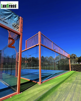 Nuevo Estadio Profesional de Pádel para Exteriores, Diseño Panorámico de Vidrio Completo, Estructura de Acero Resistente a la Corrosión, Canchas de Pádel Comerciales para Clubes