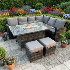 Set Divano Angolare Moderno in Rattan per Esterni a 5 Posti, Impermeabile, con Telaio in Metallo, per Tutte le Stagioni - Product Image 2