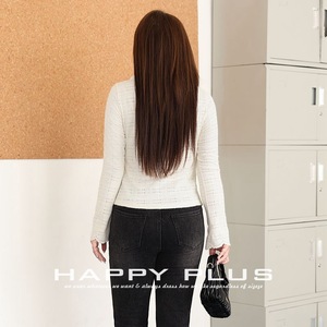 Chemisier pour femme Happy Plus en tissu nylon blanc nuage avec nœud en dentelle, grande taille N9113 - Product Image 3
