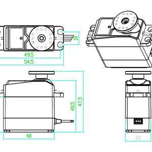 DS3120 20kg servo motor high torque anti-burn digital metal servo car model DIY robot robotic <b>arm</b> - Product Image 5