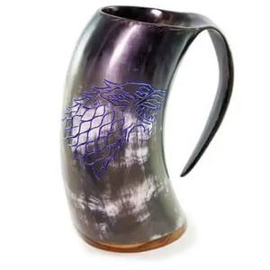 2025 plus grande vente fini à la main naturel Viking tasses à corne tasse à corne de qualité supérieure pour la maison et le bureau design unique - Product Image 5