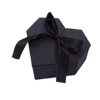 Kotak Karton Kaku Berbentuk Hati dengan Tutup Magnetik, Pita Satin, Embossing, untuk Kemasan Hadiah Cokelat, Bunga, Valentine, dan Pernikahan