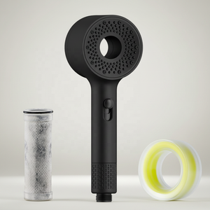 Pommeau de Douche Élégant et Moderne, Écologique, Noir Mat, Sensation <span class=keywords><strong>Peau</strong></span>-Nu, avec Filtre Aromathérapie Vitamine C et ACF pour Salle de Bain - Product Image 1