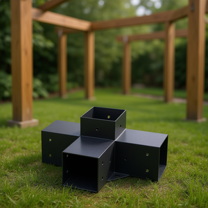 Kit de supports de pergola 4x4 DB Wholesale, 2 pièces, en acier robuste, pour travaux en bois, bricolage, construction de jardin - Product Image 2