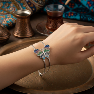 ตุรกีแฟชั่นเพทายหินบรอนซ์โลหะระบบลิฟท์สร้อยข้อมือ - Product Image 3
