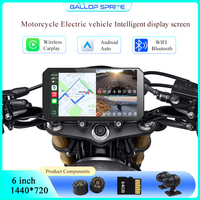 Gallop Sprite Navigation GPS sans fil pour moto CarPlay Android Auto Surveillance de la pression des pneus 6 pouces Montage sur guidon 1 an
